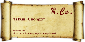 Mikus Csongor névjegykártya